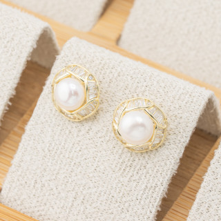 Orecchini In Argento 925 Con Zirconi MOD1560 Dorato