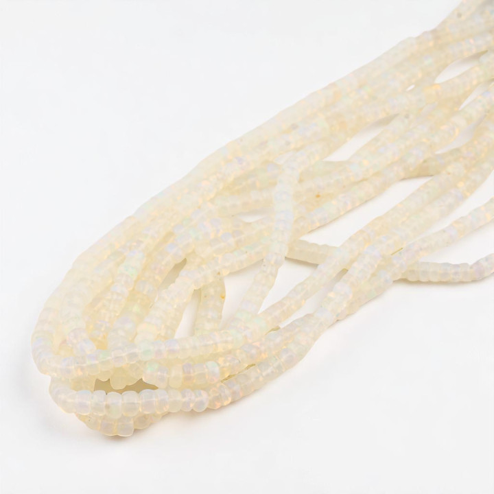 Opale Naturale Perlina Rondelle Lisce Tagliato Artigianalmente Prima Scelta 3,5-5,5mm