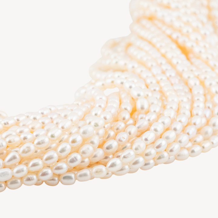 Perle Di Fiume Microperle Chicco Di Riso 4,3-4,6mm AAA Bianco