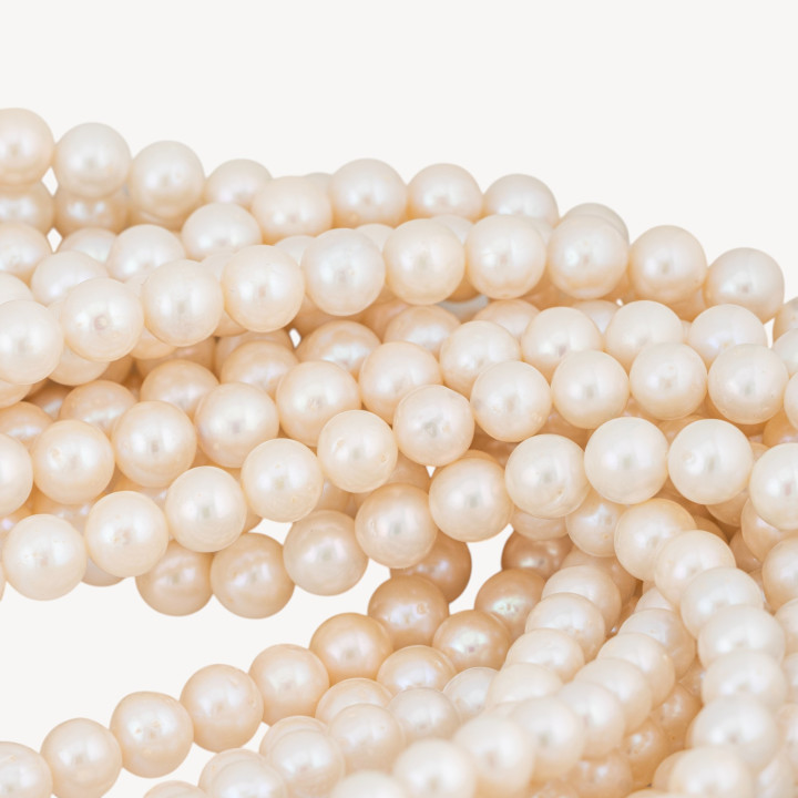 Perle Di Fiume Tondo 7-8mm AA+ Bianco