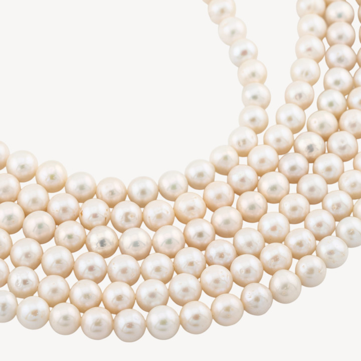 Perle Di Fiume Tonde 7,0-8,0mm AA+ Bianco