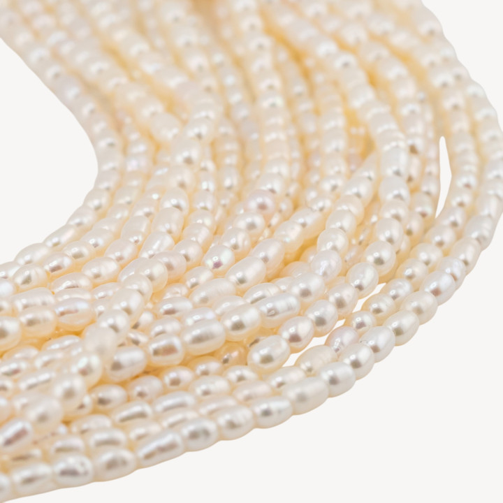 Perle Di Fiume Microperle Chicco Di Riso 2,5-3,0mm AAA Bianco