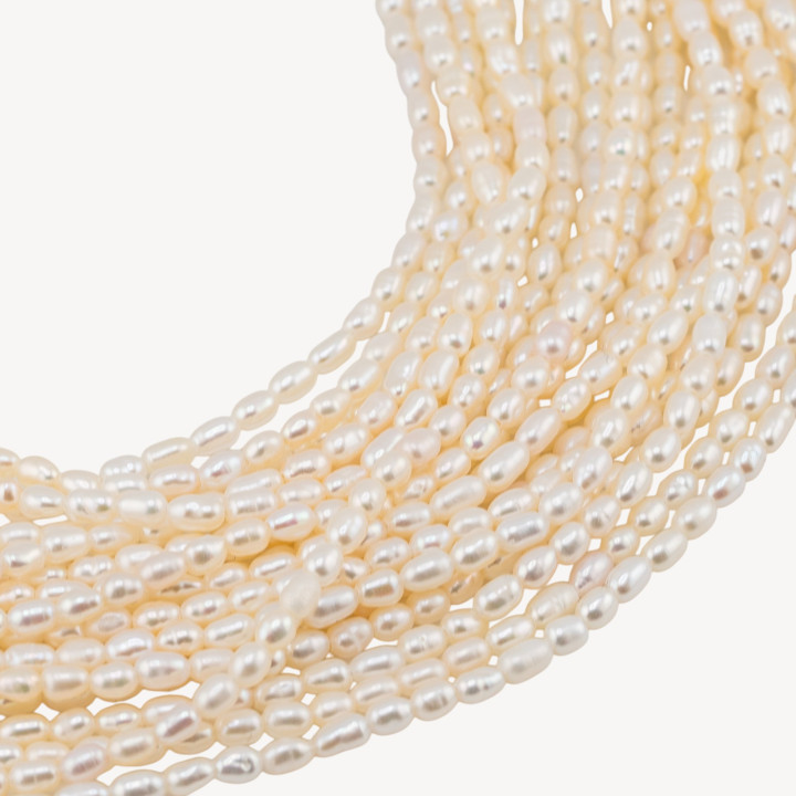 Perle Di Fiume Microperle Chicco Di Riso 2,5-3,0mm AAA Bianco