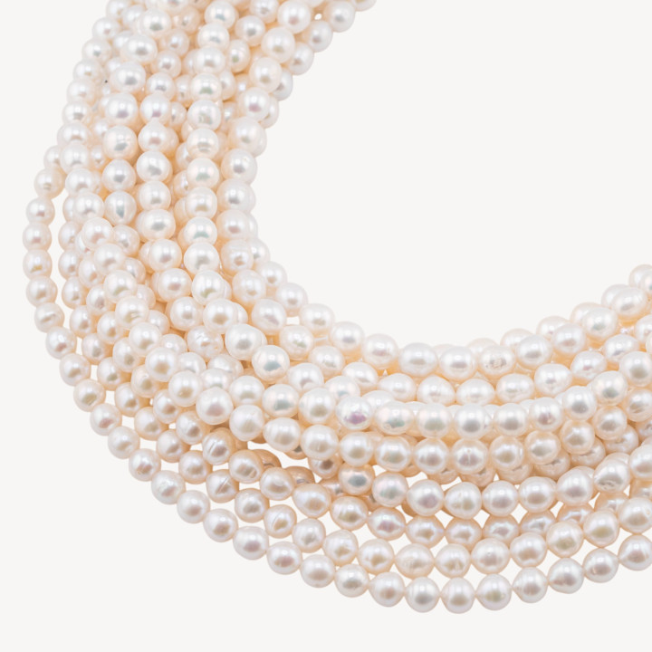 Perle Di Fiume Chicco Di Riso 5,5-6mm A Bianco