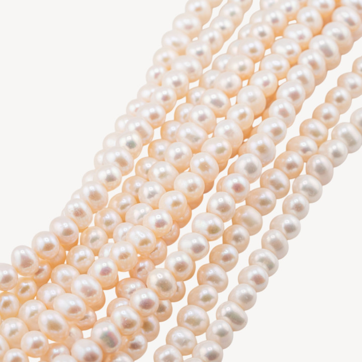 Perle Di Fiume Tonde Semiround 7,5-8mm AA+ Bianco