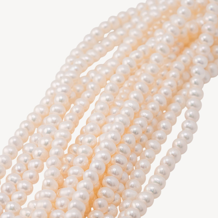 Perle Di Fiume Tonde Semiround 7,5-8mm AA+ Bianco