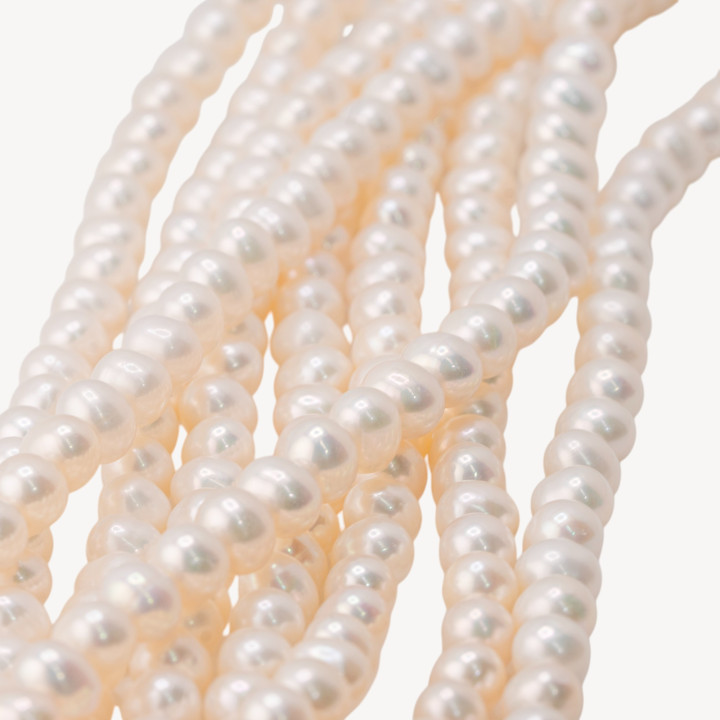 Perle Di Fiume Tonde Semiround 7,5-8mm AA+ Bianco