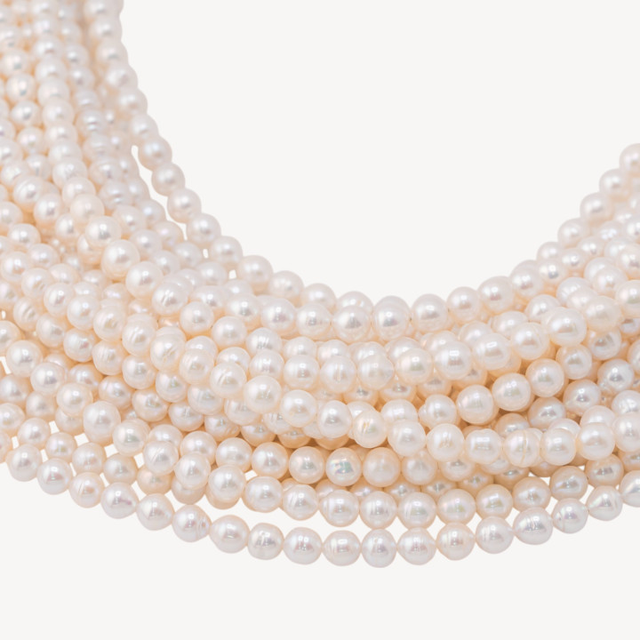 Perle Di Fiume Chicco Di Riso 5,5-6mm A Bianco