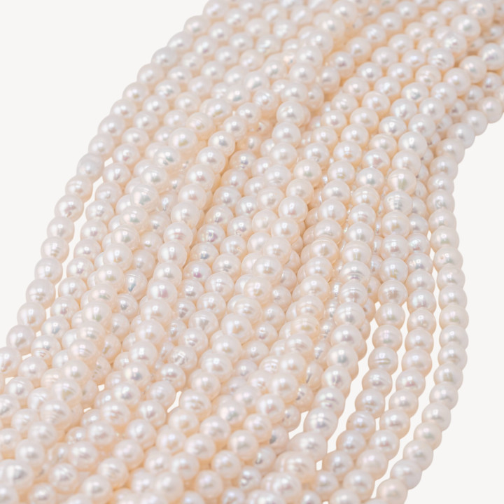 Perle Di Fiume Chicco Di Riso 5,5-6mm A Bianco