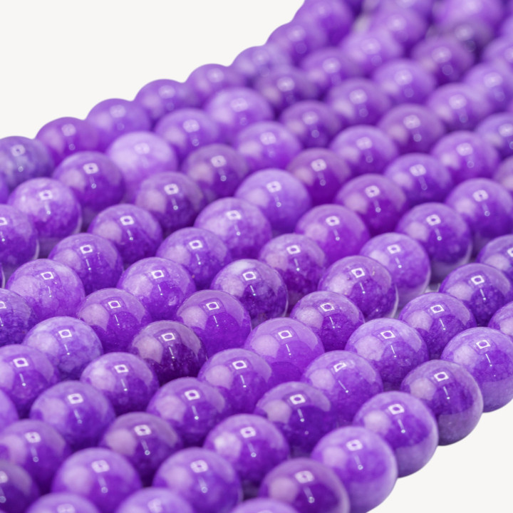 Giada Giadeite Colorata Linea Economica Tondo Liscio 10mm Viola Intenso