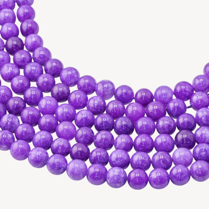 Giada Giadeite Colorata Linea Economica Tondo Liscio 10mm Viola Intenso