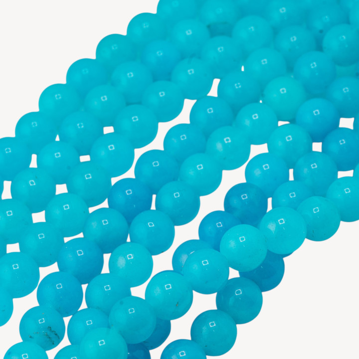 Giada Giadeite Colorata Linea Economica Tondo Liscio 10mm Turchese