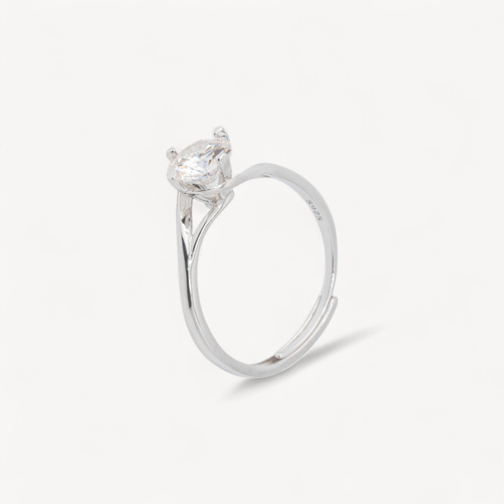 Anello In Argento 925 Con Moissanite MOD1436 Rodiato