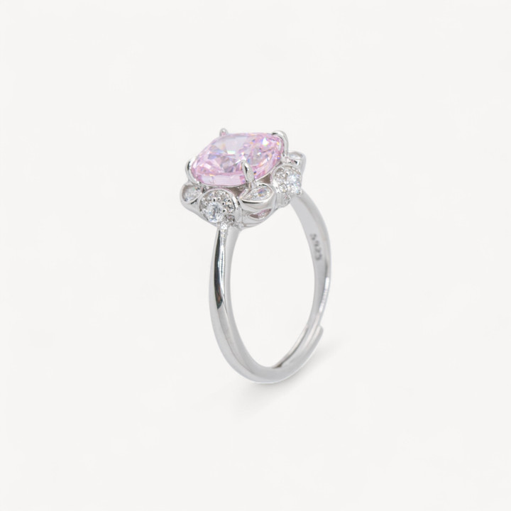 Anello In Argento Con Corindone MOD1499 Rosa