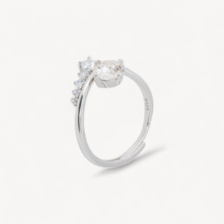 Anello In Argento Con Moissanite MOD1442 Rodiato