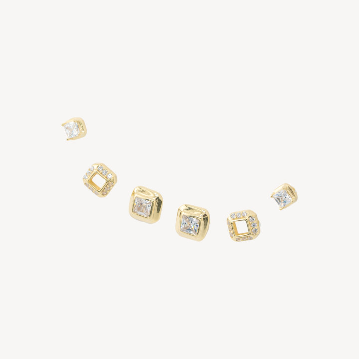 Orecchini In Argento 925 Con Zirconi MOD1594 Dorato