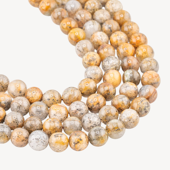 Quarzo Rutilato Nero Grezzo Tondo Liscio (PEE) 12mm