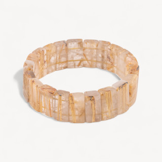 Bracciale Elastico Di Quarzo Rutilato Naturale 18,5mm