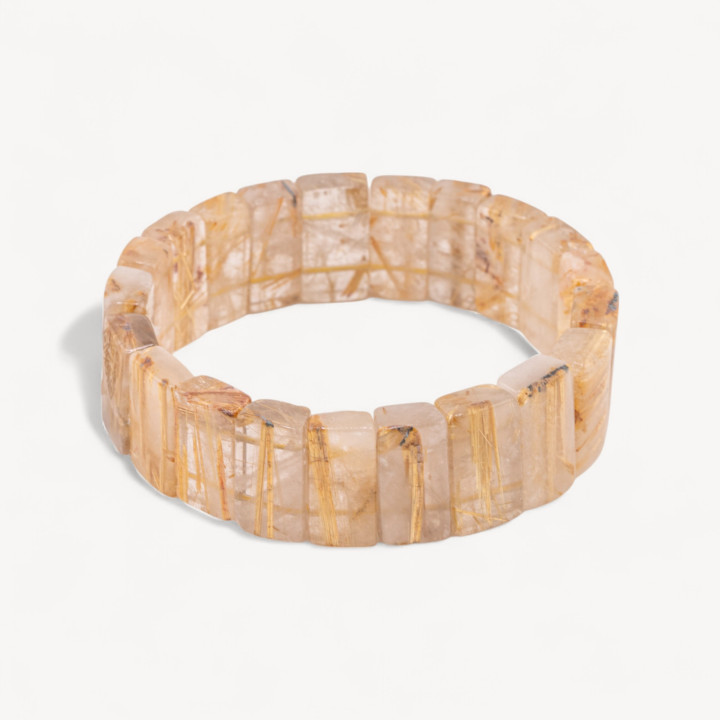 Bracciale Elastico Di Quarzo Rutilato Naturale 18,5mm