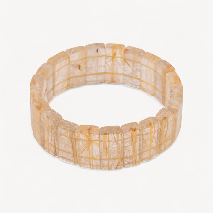Bracciale Elastico Di Quarzo Rutilato Naturale 23mm