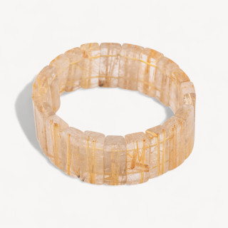 Bracciale Elastico Di Quarzo Rutilato Naturale 25,5mm