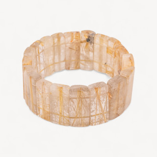 Bracciale Elastico Di Quarzo Rutilato Naturale 30mm