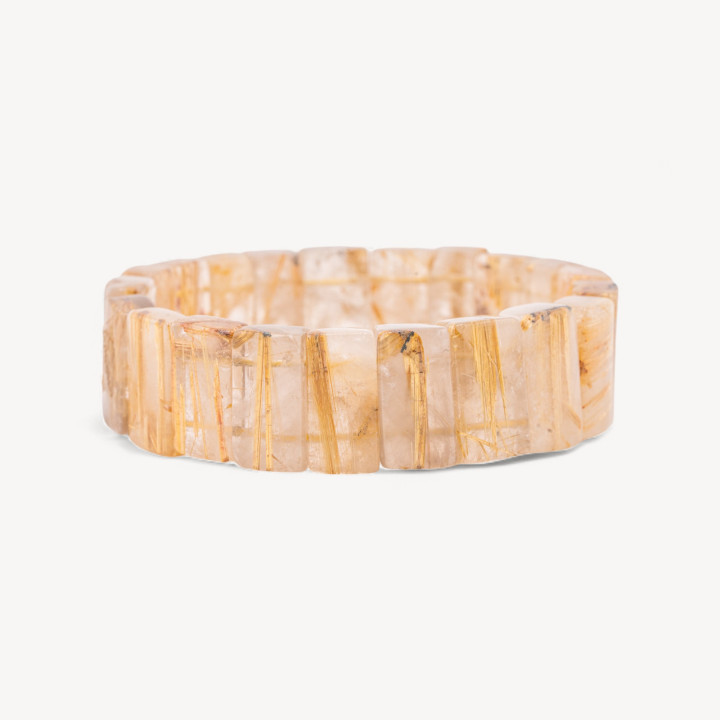 Bracciale Elastico Di Quarzo Rutilato Naturale 18,5mm