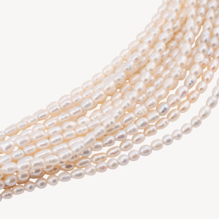 Perle Di Fiume Microperle Chicco Di Riso AA+ 3-3,5mm Bianco