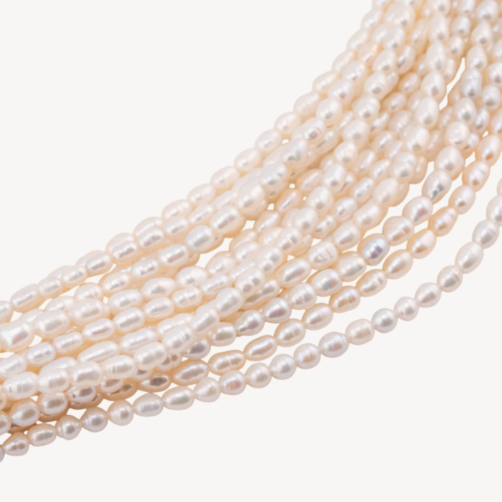 Perle Di Fiume Microperle Chicco Di Riso AA+ 3-3,5mm Bianco