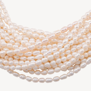 Perle Di Fiume Microperle Chicco Di Riso AA+ 4-5mm Bianco