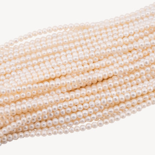 Perle Di Fiume Microperle Semiround A+ 3-4mm Bianco