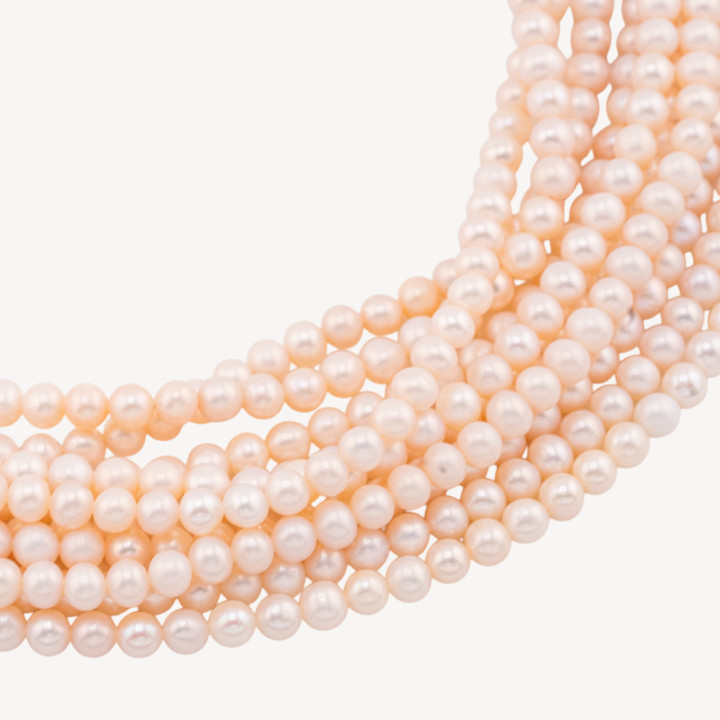 Perle Di Fiume Tonde 3,0-4,6mm AA+ Bianco