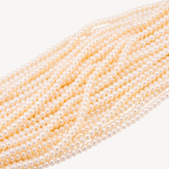 Perle Di Fiume Tonde 3,2-3,6mm AA+ Bianco