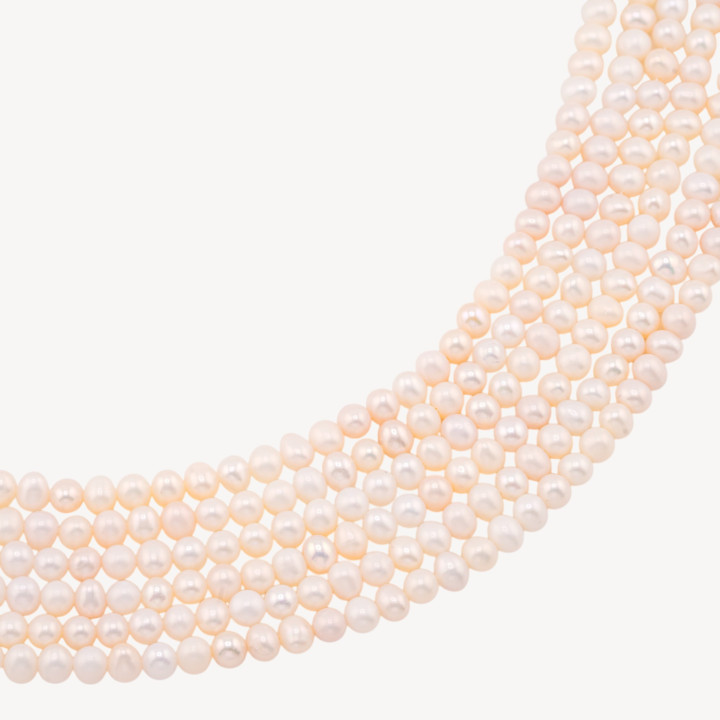 Perle Di Fiume Tonde 4,5-5,0mm 4A Bianco