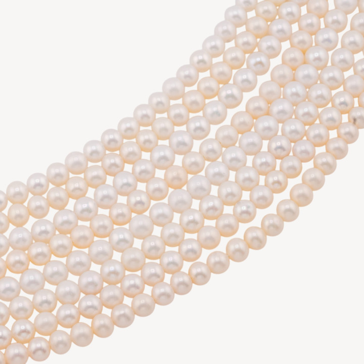 Perle Di Fiume Tonde 5,5-6,0mm 4A Bianco