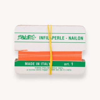 Filo Infilaperle Di Fibra Poliamidica 12pz Arancio Fluo Misura 2