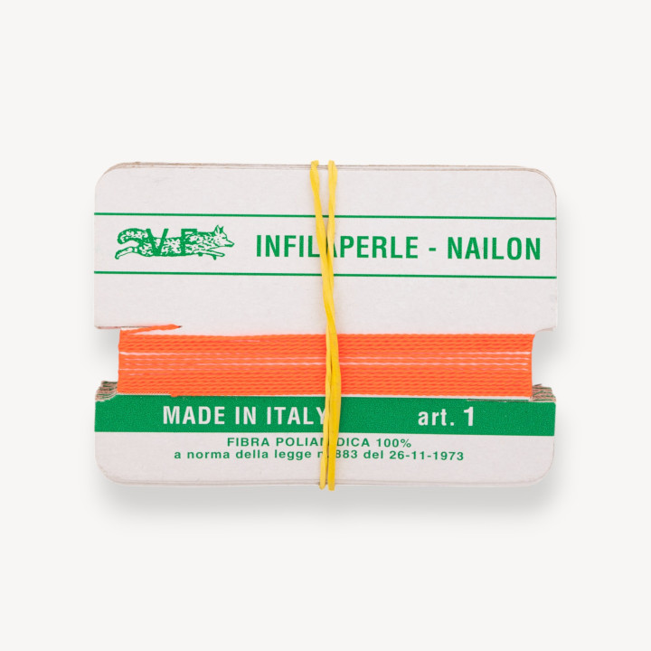 Filo Infilaperle Di Fibra Poliamidica 12pz Arancio Fluo Misura 4