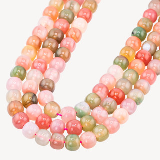 Agata Mix Floreale Barilotto Liscio 8x9mm