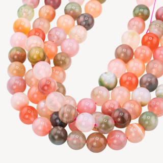 Agata Mix Floreale Tondo Liscio 12mm