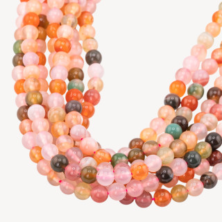 Agata Mix Floreale Tondo Liscio 6mm