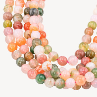 Agata Mix Floreale Tondo Liscio 8mm