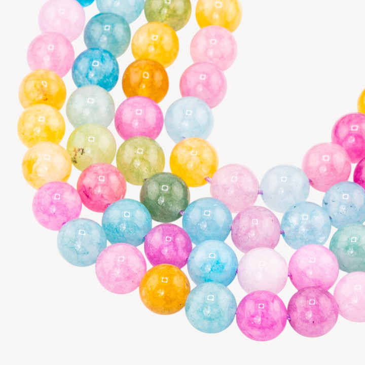 Cristallo Di Rocca Mix Color Chiaro Tondo Liscio 10mm