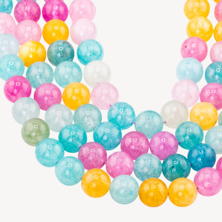 Cristallo Di Rocca Mix Color Chiaro Tondo Liscio 12mm