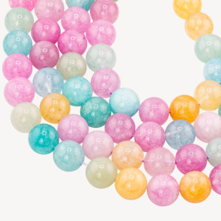 Cristallo Di Rocca Mix Color Chiaro Tondo Liscio 14mm