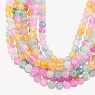 Cristallo Di Rocca Mix Color Chiaro Tondo Liscio 6mm