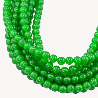 Giada Ghiaccio (Icy Jade) Verde Medio Tondo Liscio  6mm