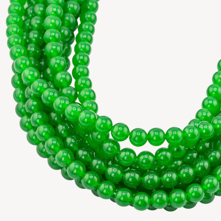 Giada Ghiaccio (Icy Jade) Verde Medio Tondo Liscio  6mm