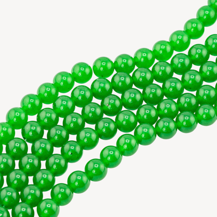 Giada Ghiaccio (Icy Jade) Verde Medio Tondo Liscio  8mm