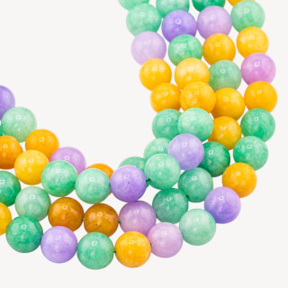 Giada Mix Color Crisoprasio Lavanda Gialla Tondo Liscio 10mm