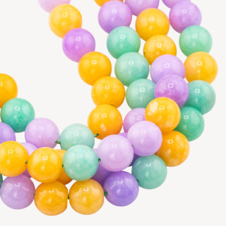 Giada Mix Color Crisoprasio Lavanda Gialla Tondo Liscio 12mm